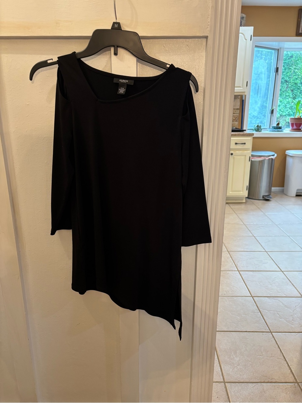 Alfani Cold Shoulder Black Top